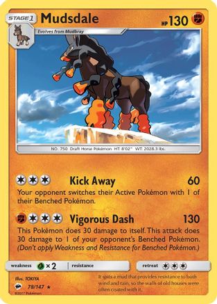 Mudsdale (78/147) - SM  Burning Shadows Reverse Holofoil - Rare