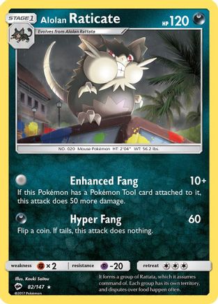 Alolan Raticate 82/147 - Burning Shadows Reverse Holofoil