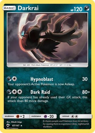 Darkrai - 087/147 - SM  Burning Shadows Reverse Holofoil