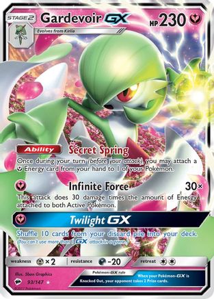 Gardevoir GX - 093/147 - SM  Burning Shadows Holofoil