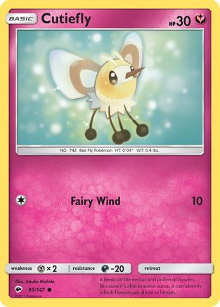 Cutiefly 95/147 - Burning Shadows Reverse Holofoil