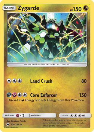 Zygarde 100/147 - Burning Shadows Holofoil