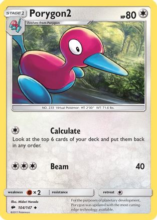 Porygon2 104/147 - Burning Shadows Reverse Holofoil