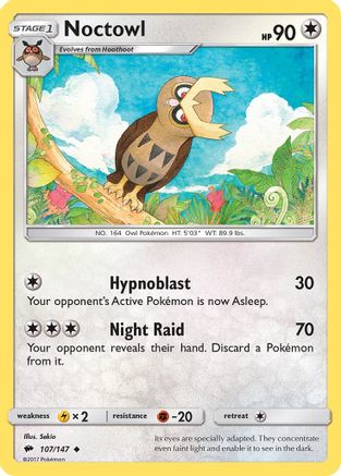 Noctowl (107/147) - SM  Burning Shadows  - Uncommon