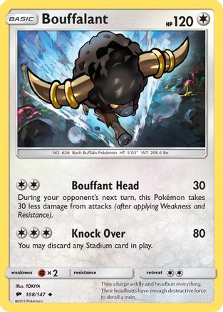 Bouffalant (108/147) - SM  Burning Shadows Reverse Holofoil - Uncommon