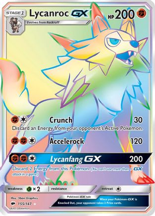 Lycanroc GX (Secret) - 155/147 - SM  Burning Shadows Holofoil