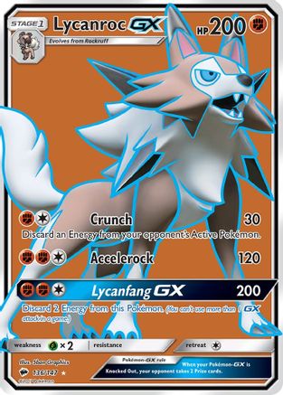 Lycanroc GX (Full Art) (136/147) - SM  Burning Shadows Holofoil - Ultra Rare