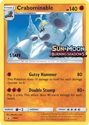 Crabominable (Prerelease) [Staff] (SM47) - SM Promos Holofoil - Promo