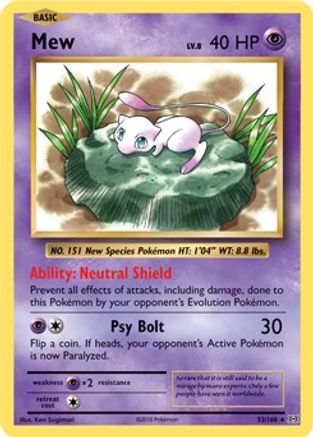Mew (XY Evolutions) (53/108) - Deck Exclusives  - Rare
