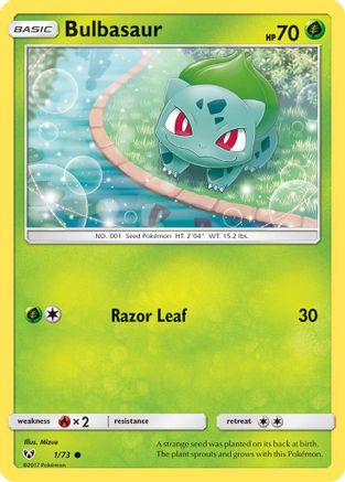 Bulbasaur (1/73) - Shining Legends Reverse Holofoil - Common