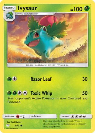 Ivysaur (2/73) - Shining Legends Reverse Holofoil - Common
