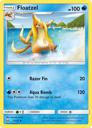 Floatzel 023/73 - Shining Legends Reverse Holofoil - Uncommon