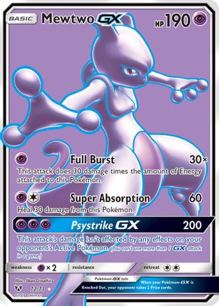 Mewtwo GX (Full Art) (72/73) - Shining Legends Holofoil - Ultra Rare