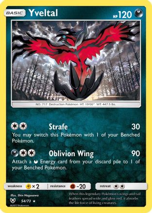 Yveltal 54/73 - Shining Legends Reverse Holofoil