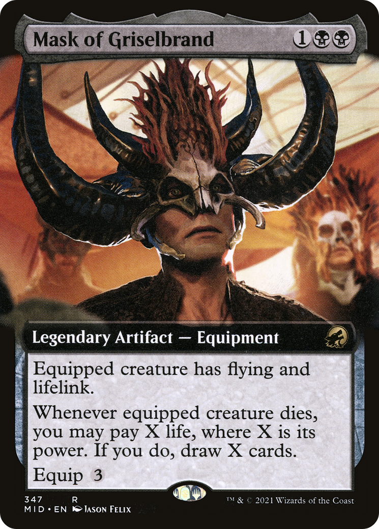 Mask of Griselbrand (MID-347) - Innistrad: Midnight Hunt: (Extended Art) Foil