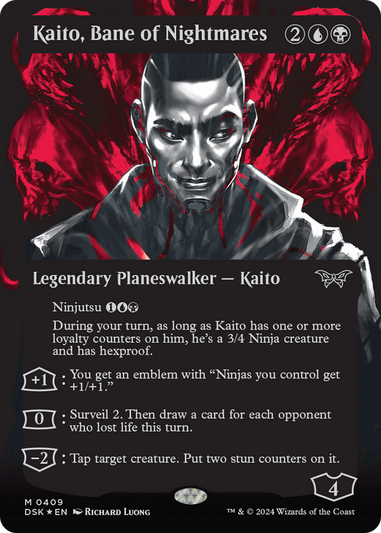 Kaito, Bane of Nightmares (DSK-409) - Duskmourn: House of Horror: (Showcase) (Borderless) Foil