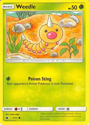 Weedle (1/111) - SM  Crimson Invasion  - Common
