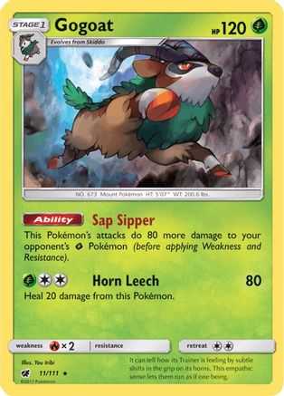 Gogoat (11/111) - SM  Crimson Invasion Reverse Holofoil - Holo Rare