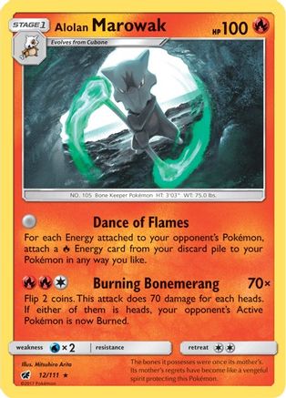 Alolan Marowak (12/111) - SM  Crimson Invasion Holofoil - Holo Rare