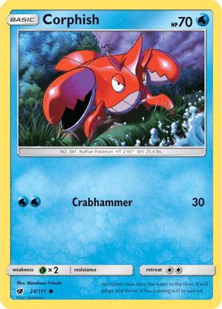 Corphish (24/111) - SM  Crimson Invasion Reverse Holofoil - Common