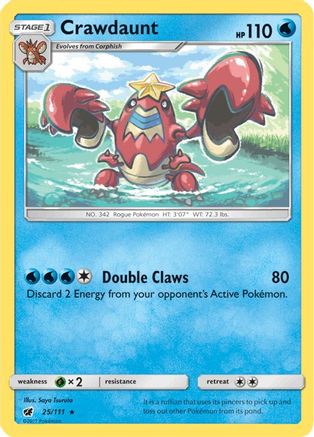 Crawdaunt - 025/111 - SM  Crimson Invasion Reverse Holofoil - Rare