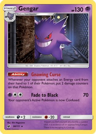 Gengar (38/111) - SM  Crimson Invasion Holofoil - Holo Rare