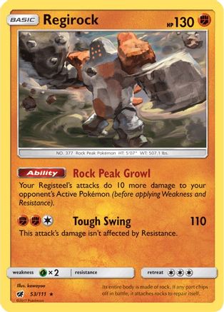 Regirock 53/111 - Crimson Invasion Reverse Holofoil