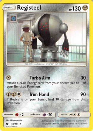 Registeel (68/111) - SM  Crimson Invasion Reverse Holofoil - Rare