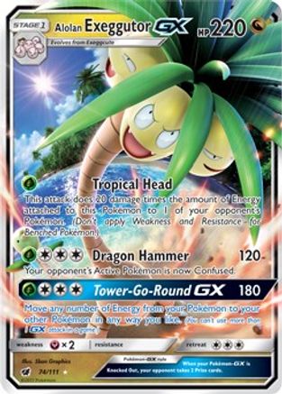 Alolan Exeggutor-GX 74/111 - Crimson Invasion Holofoil