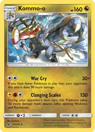 Kommo-o (77/111) - SM  Crimson Invasion Reverse Holofoil - Rare