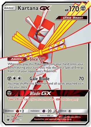 Kartana GX (Full Art) (106/111) - SM  Crimson Invasion Holofoil - Ultra Rare