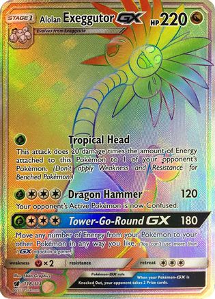 Alolan Exeggutor GX (Secret) (118/111) - SM  Crimson Invasion Holofoil - Secret Rare