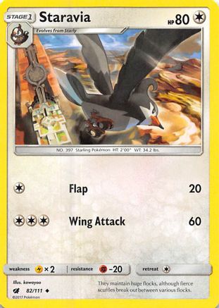 Staravia 82/111 - Crimson Invasion Reverse Holofoil