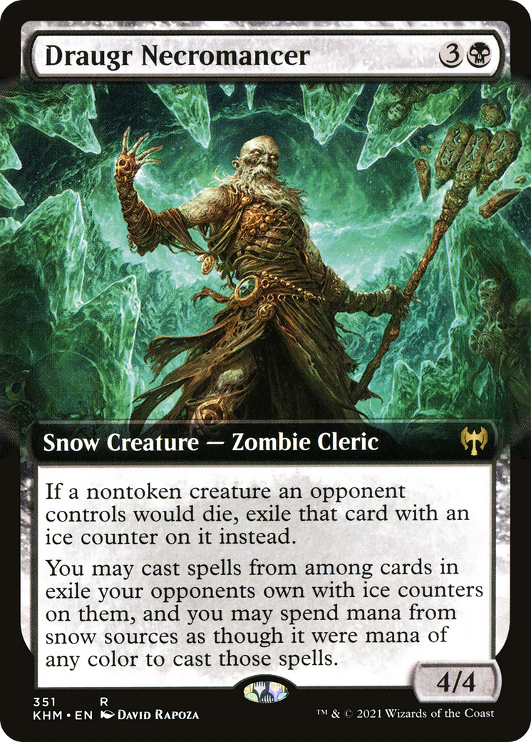 Draugr Necromancer (KHM-351) - Kaldheim: (Extended Art, snow) Foil