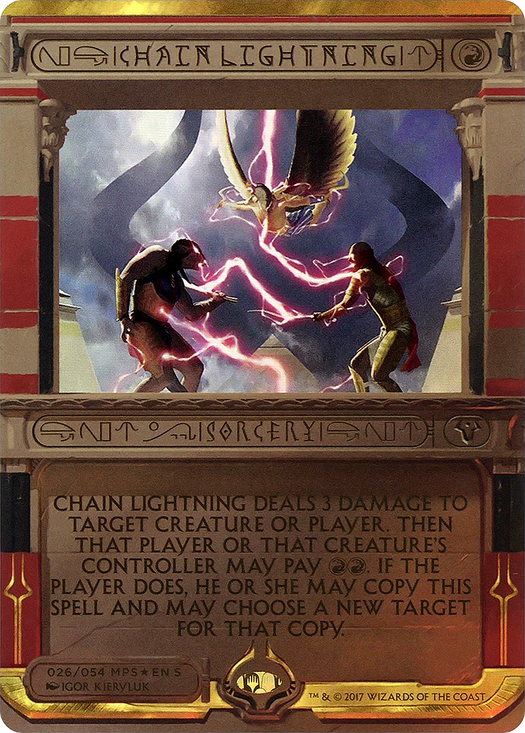 Chain Lightning (MP2-026) - Amonkhet Invocations (Borderless) Foil