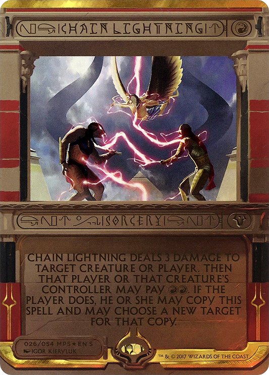 Chain Lightning (MP2-026) - Amonkhet Invocations (Borderless) Foil