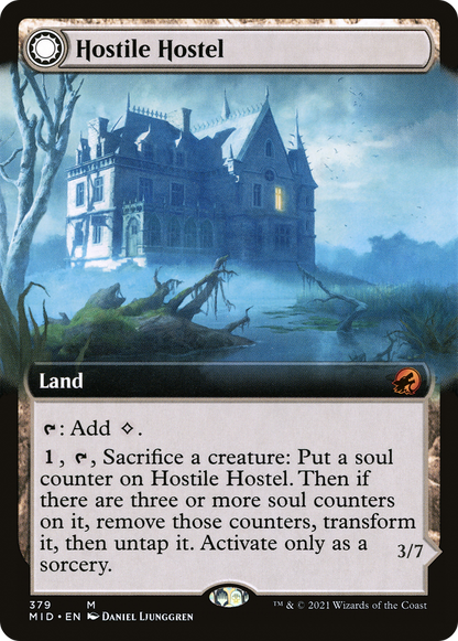 Hostile Hostel // Creeping Inn (MID-379) - Innistrad: Midnight Hunt: (Extended Art, Double Faced Transform)