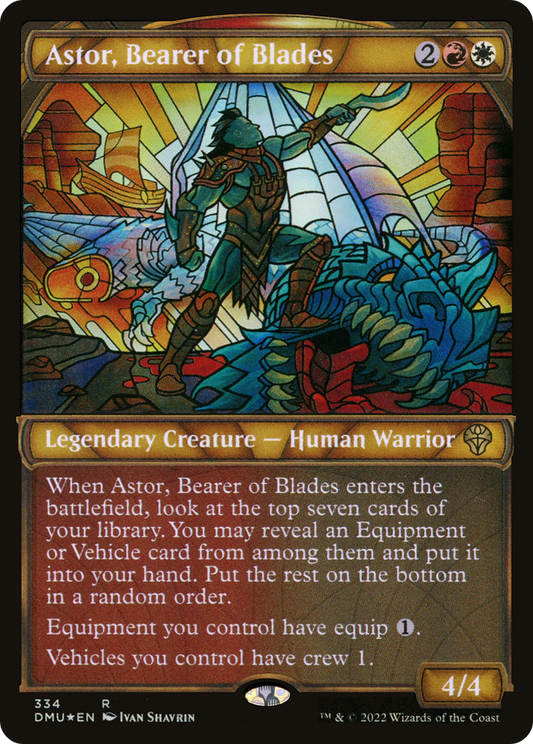 Astor, Bearer of Blades (Textured Foil) (DMU-334) - Dominaria United: (Showcase) Foil