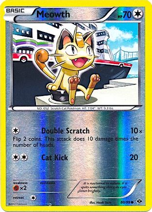 Meowth - 80/99 (Mirror Reverse Holo) 80 - Miscellaneous Cards & Products Reverse Holofoil