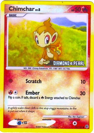 Chimchar - 76/130 [Diamond & Pearl] 76 - Burger King Promos Reverse Holofoil