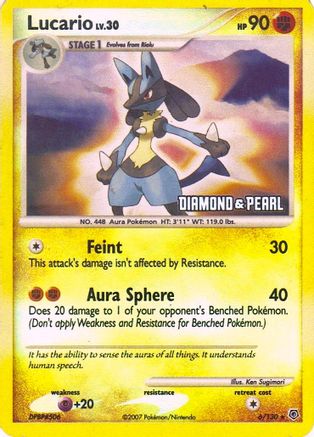 Lucario [Diamond & Pearl] (6/130) - Burger King Promos Reverse Holofoil - Promo
