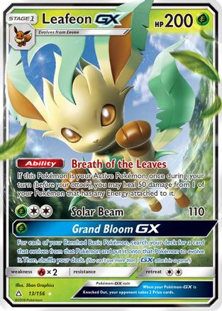 Leafeon GX (13/156) - SM  Ultra Prism Holofoil - Ultra Rare