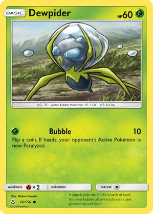 Dewpider (16/156) - SM  Ultra Prism Reverse Holofoil - Common