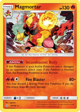 Magmortar (19/156) - SM  Ultra Prism Holofoil - Holo Rare