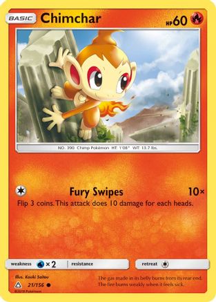 Chimchar (21) 021 - SM  Ultra Prism Reverse Holofoil - Common