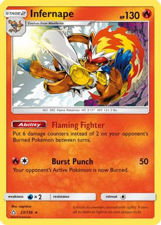 Infernape (23/156) - SM  Ultra Prism Reverse Holofoil - Holo Rare