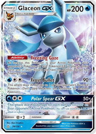 Glaceon GX 039/156 - SM  Ultra Prism Holofoil - Ultra Rare