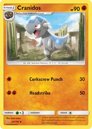 Cranidos (64/156) - SM  Ultra Prism Reverse Holofoil - Uncommon