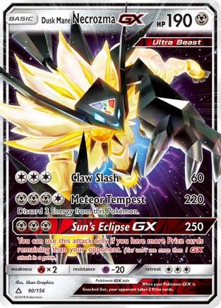 Dusk Mane Necrozma GX 090/156 - SM  Ultra Prism Holofoil - Ultra Rare