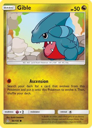 Gible (96/156) - SM  Ultra Prism Reverse Holofoil - Common